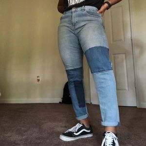H&M patch work jeans